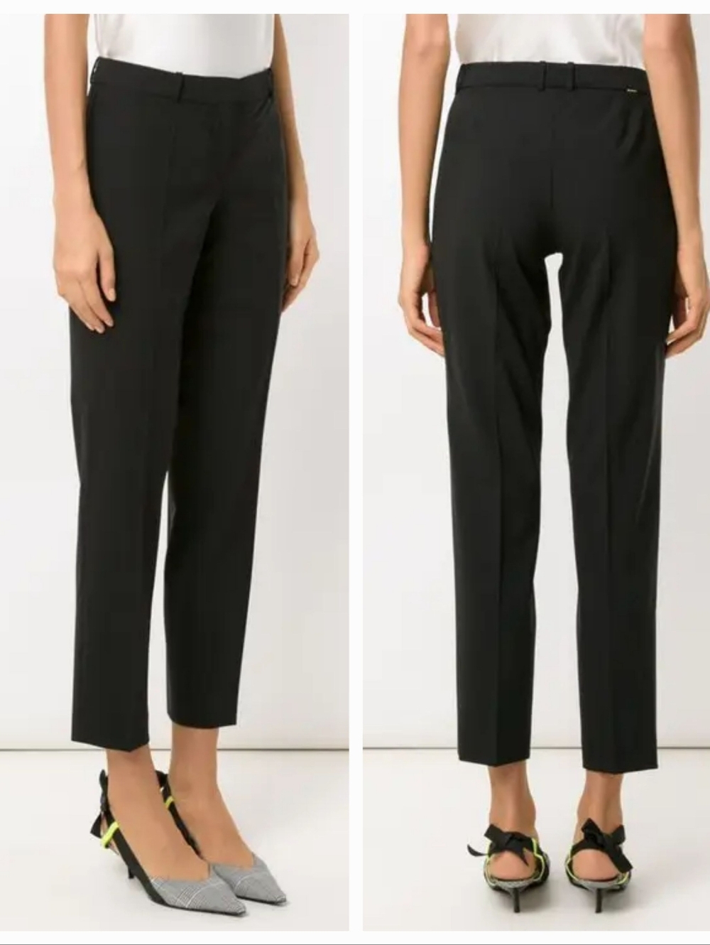 Boss Black Cropped Straight-Leg Trousers